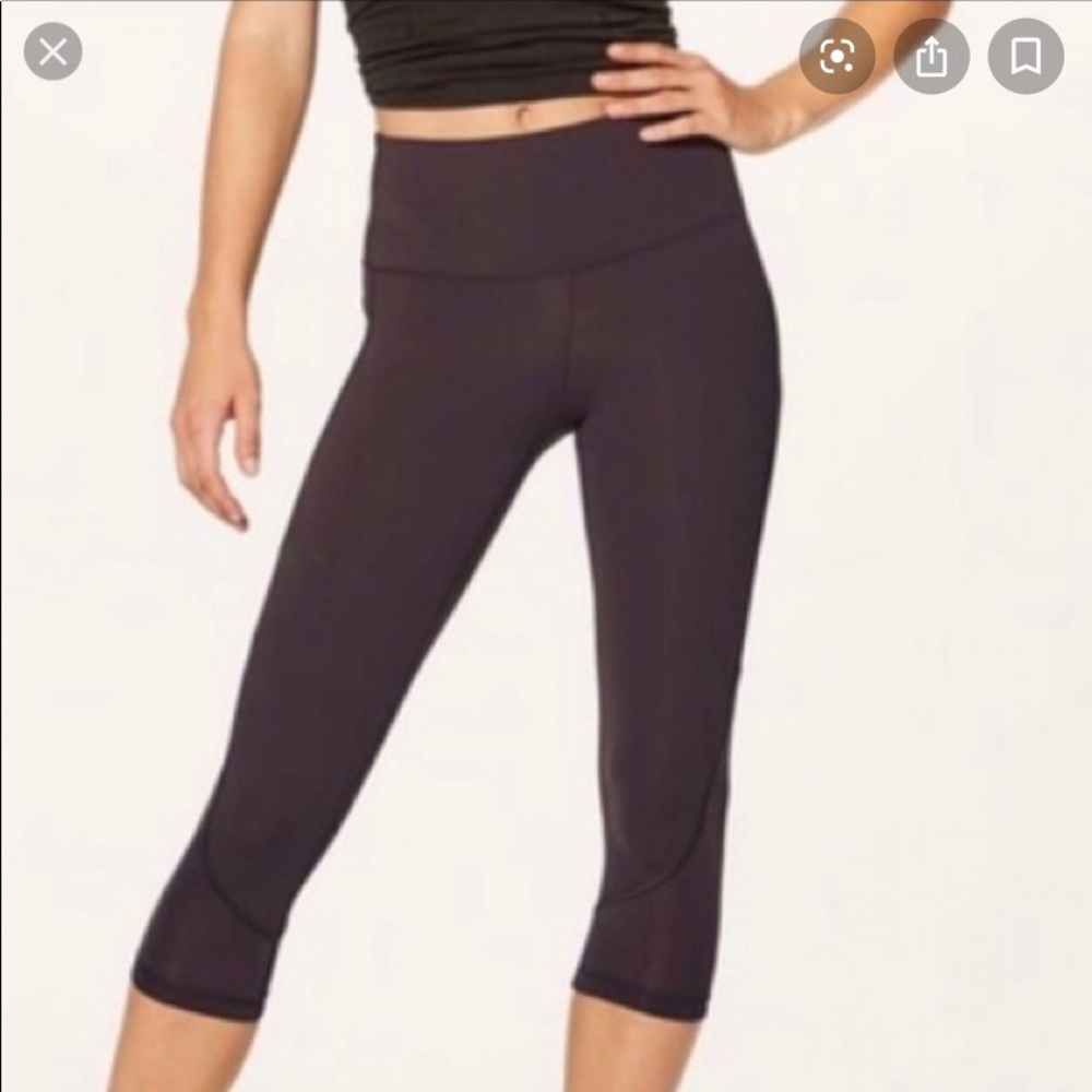 Brand New Lululemon 19” inseam tights black cherry